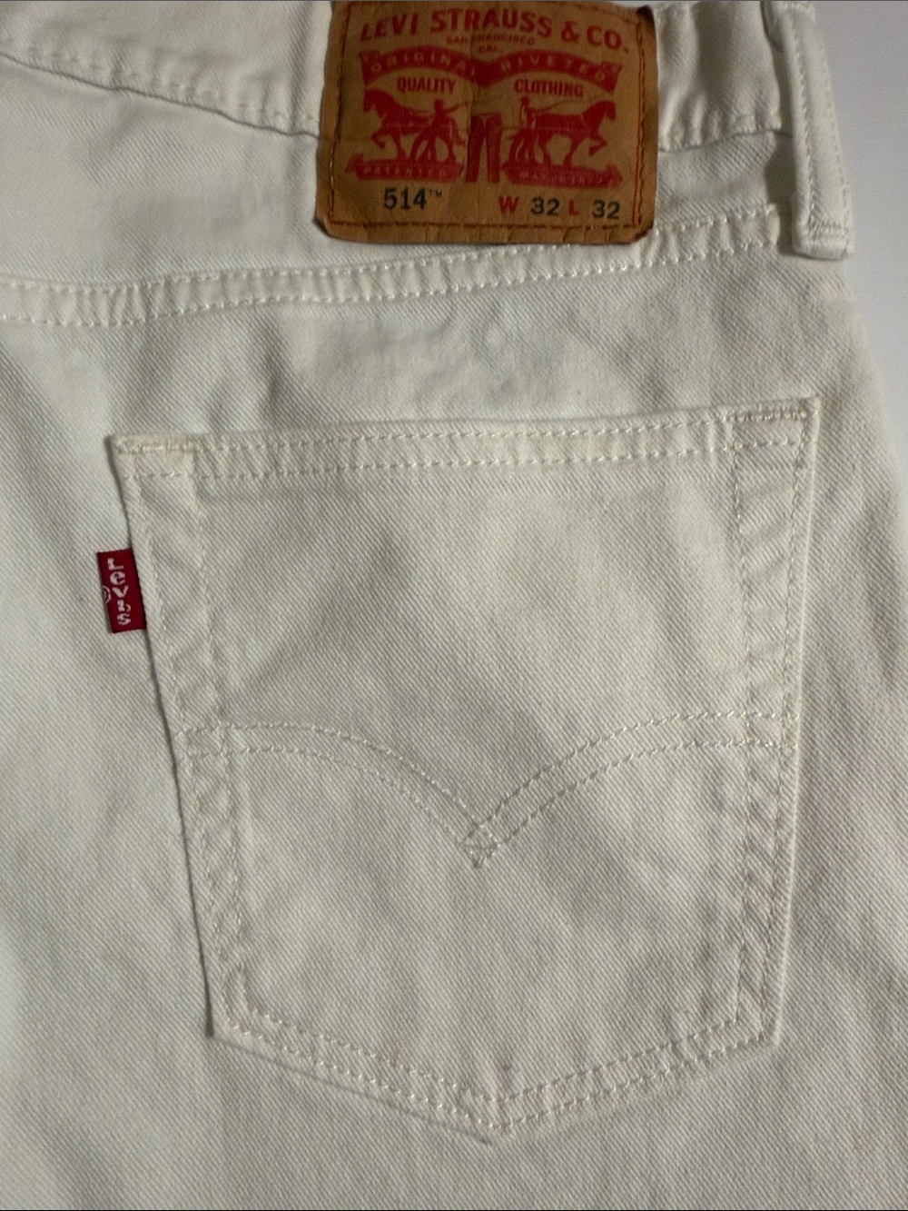 Levi's 514 Men's White Straight-Leg Jeans Stretch 32”X32” NWOT - Picture 8 of 11